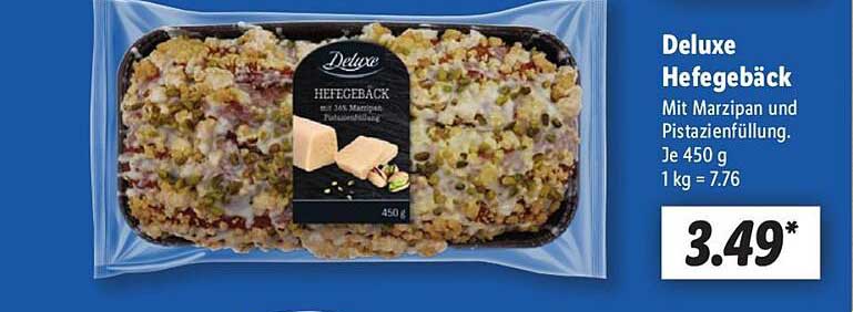 Deluxe Hefekuchen mit Marzipan und Pistazienfüllung
