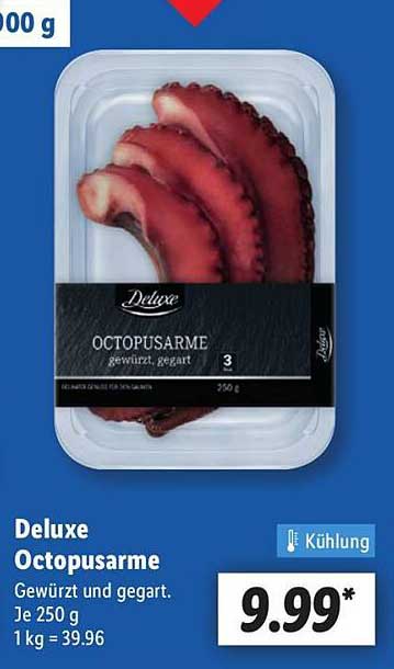Deluxe Octopusarme gewürzt und gegart