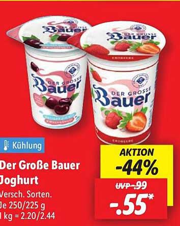 Der Große Bauer Joghurt – Versch. Sorten 250/225 g