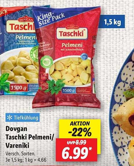 Dovgan Taschki Pelmeni/Vareniki 1,5 kg