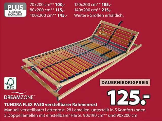 DREAMZONE TUNDRA FLEX PA50 verstellbarer Rahmenrost