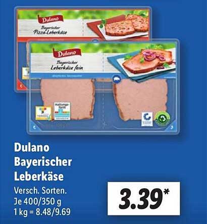 Dulano Bayerischer Leberkäse in verschiedenen Sorten