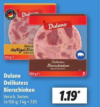 Dulano Delikatess Bierschinken 150 g