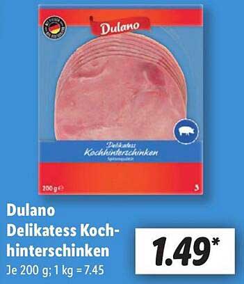 Dulano Delikatess Kochschinken 200 g