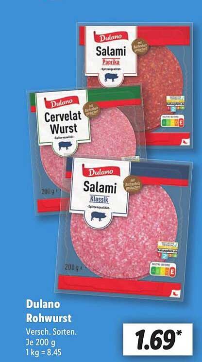 Dulano Rohwurst (verschiedene Sorten) - 200 g für nur 1,69 €