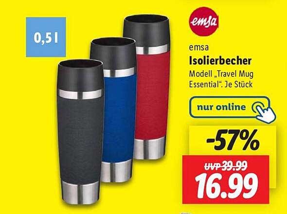 emsa Isolierbecher Modell „Travel Mug Essential“ – 57% reduziert!