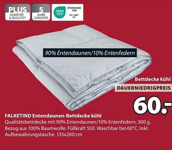 FALKETIND Entendaunen-Bettdecke kühl