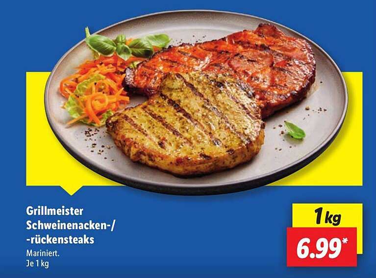 Grillmeister Schweinenacken-/rückensteaks - mariniert
