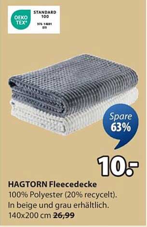 HAGTORN Fleece-Decke