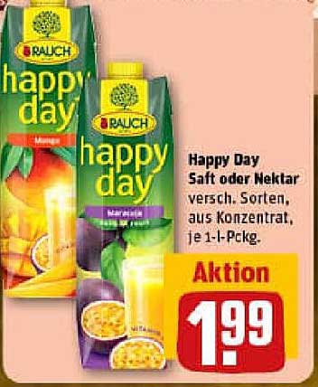 Happy Day Saft oder Nektar von Rauch – Aktion!
