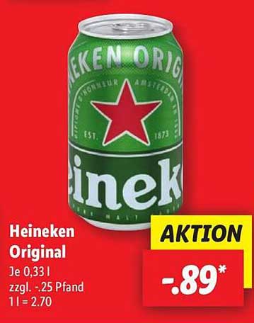 Heineken Original 0,33 l - Aktion