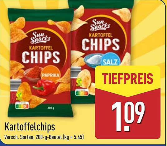 Kartoffelchips - Verschiedene Sorten; 200-g-Beutel