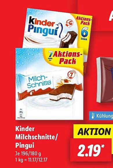 Kinder Schokolade Milch-Schnitte/Pinguin Aktions-Pack