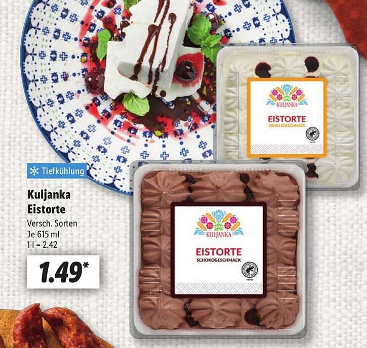 Kuljanka Eistorte - Verschiedene Sorten