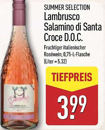 Lambrusco Salamino di Santa Croce D.O.C. – Fruchtiger italienischer Roséwein