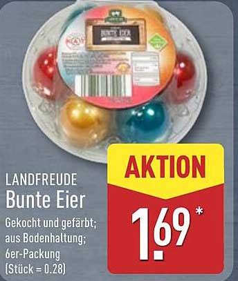 LANDFREUDE Bunte Eier, 6er-Packung
