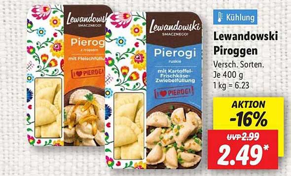 Lewandowski Piroggen - 16% Rabatt auf die leckeren Teigtaschen