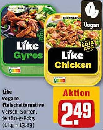 Like vegane Fleischalternative – Gyros und Chicken