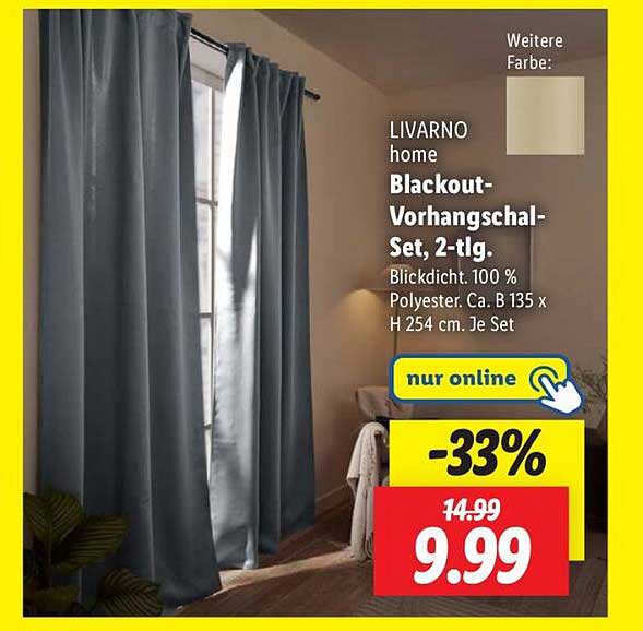 LIVARNO home Blackout-Vorhangschal-Set, 2-tlg.