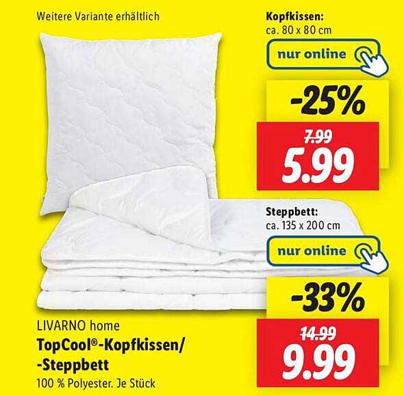 LIVARNO home TopCool®-Kopfkissen und -Steppbett