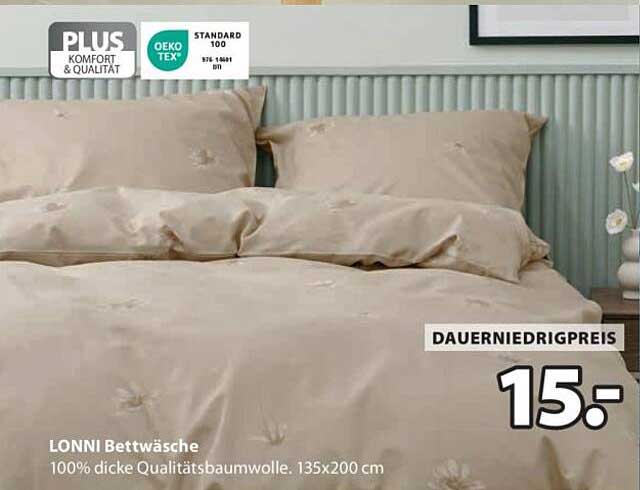 LONNI Bettwäsche – 100% dicke Qualitätsbaumwolle