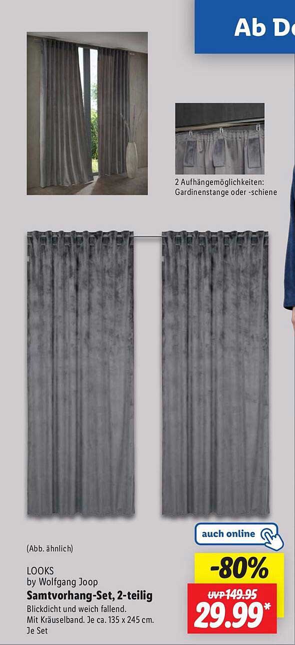 LOOKS by Wolfgang Joop Samtvorhang-Set, 2-teilig