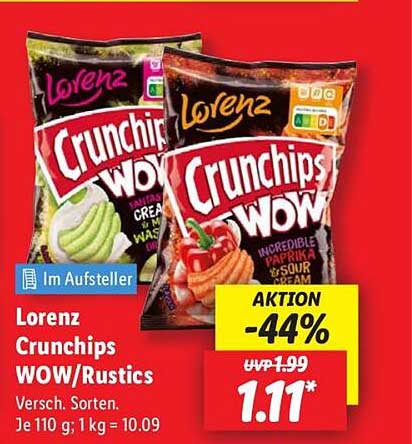 Lorenz Crunchips WOW/Rustics - Vielfalt für Snackliebhaber