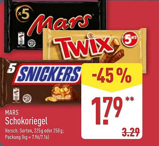 MARS Schokoriegel (Versch. Sorten, 225 g oder 250 g)