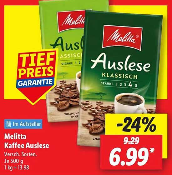 Melitta Kaffee Auslese - Verschiedene Sorten
