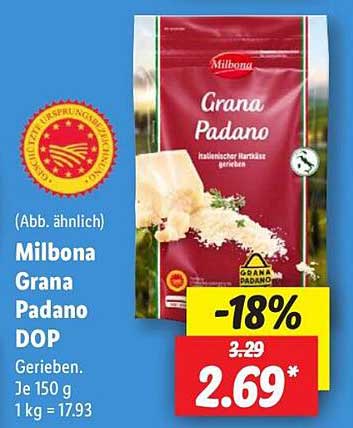 Milbona Grana Padano DOP gerieben 150 g