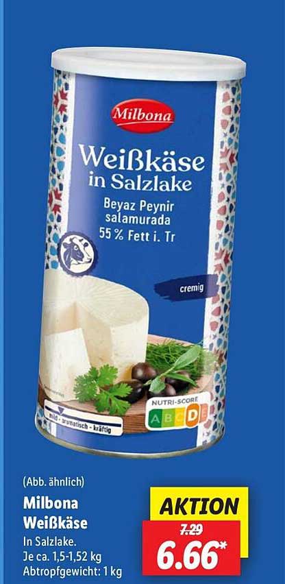 Milbona Weißkäse in Salzlake 1 kg