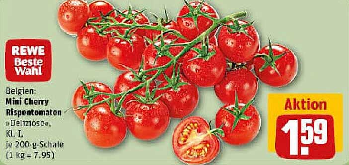 Mini Cherry Rispen tomates - 200 g Schale für 1,59 €