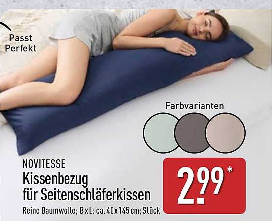 NOVITESSE Kissenbezug für Seitenschläferkissen