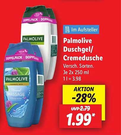 Palmolive Duschgel/Cremedusche - Verschiedene Sorten im Doppelpack