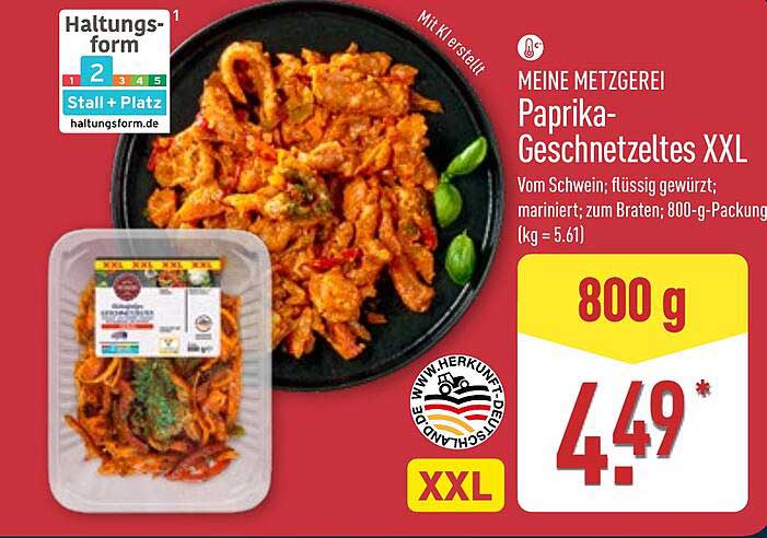 Paprika-Geschnetzeltes XXL 800 g