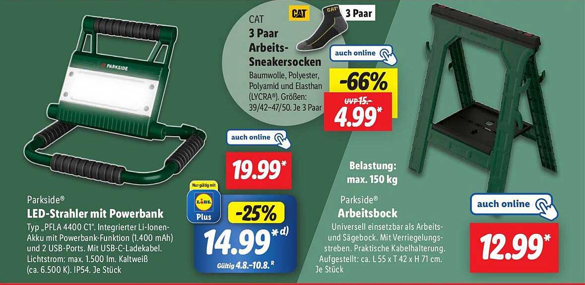 Parkside® LED-Strahler mit Powerbank