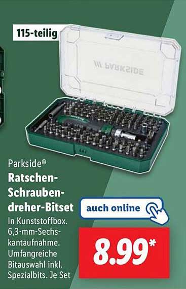 Parkside® Ratschen-Schraubendreher-Set - 115-teilig