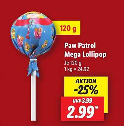 Paw Patrol Mega Lollipop 120 g