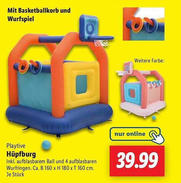 Playtive Hüpfburg mit Basketballkorb und Wurfspiel