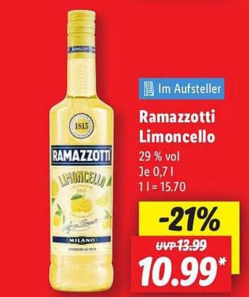 Ramazzotti Limoncello 0,7l - Erfrischender Genuss aus Italien