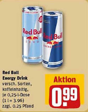 Red Bull Energy Drink, verschiedene Sorten, 0,25 l-Dose