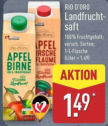 RIO D'ORO Landfruchtsaft 100% Fruchtgehalt – Apfel Birne & Apfel Mirabelle