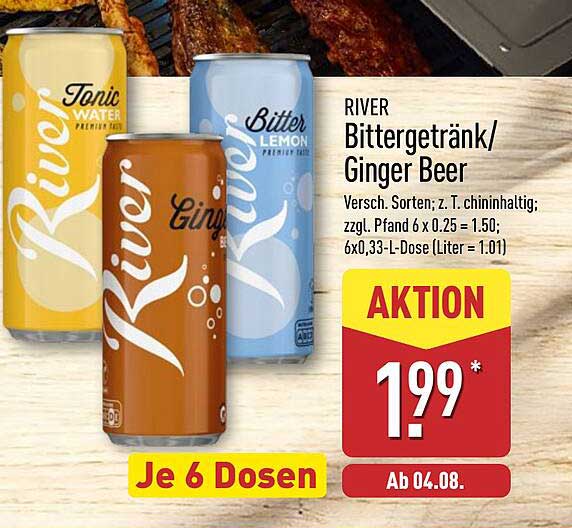 RIVER Bittergetränk/Ginger Beer - 6 Dosen