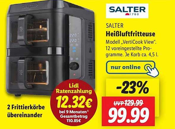 SALTER Heißluftfritteuse Modell VertiCook View