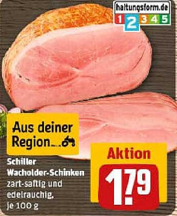 Schiller Wacholder-Schinken, zart-saftig und edelrauchig, je 100 g