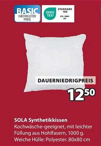 SOLA Synthetikkissen 80x80 cm