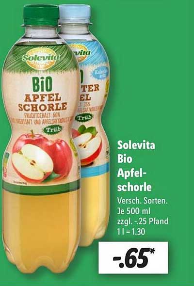Solevita Bio Apfelschorle - Verschiedene Sorten