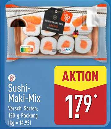 Sushi-Maki-Mix - Verschiedene Sorten, 120-g-Packung