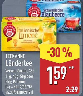 Teekanne Ländertee - Italienische Limone und Schwedische Blaubeere