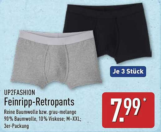UP2FASHION Feinripp-Retropants – 3er-Pack